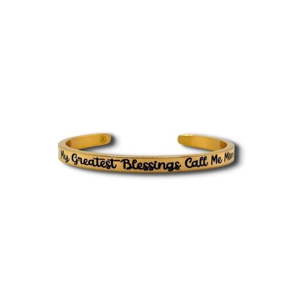 Alisa Michelle - Gold Cuff - My Greatest Blessings Call Me Mom  - NWT - Picture 1 of 2